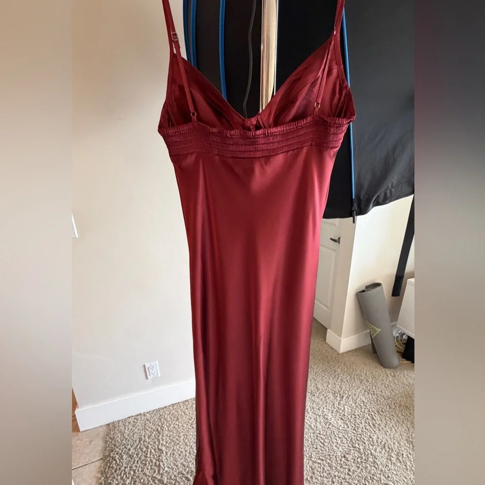 Reformation Silk Neva Dress in Romance, *light flaws* - Picture 9 of 11